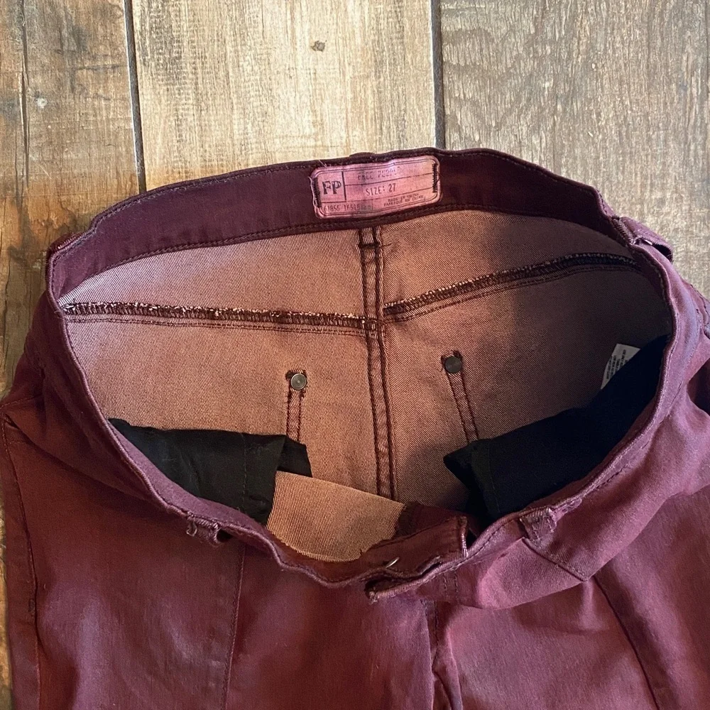 Free People Deep Burgundy Skinny Jeans - Picture 5 of 12
